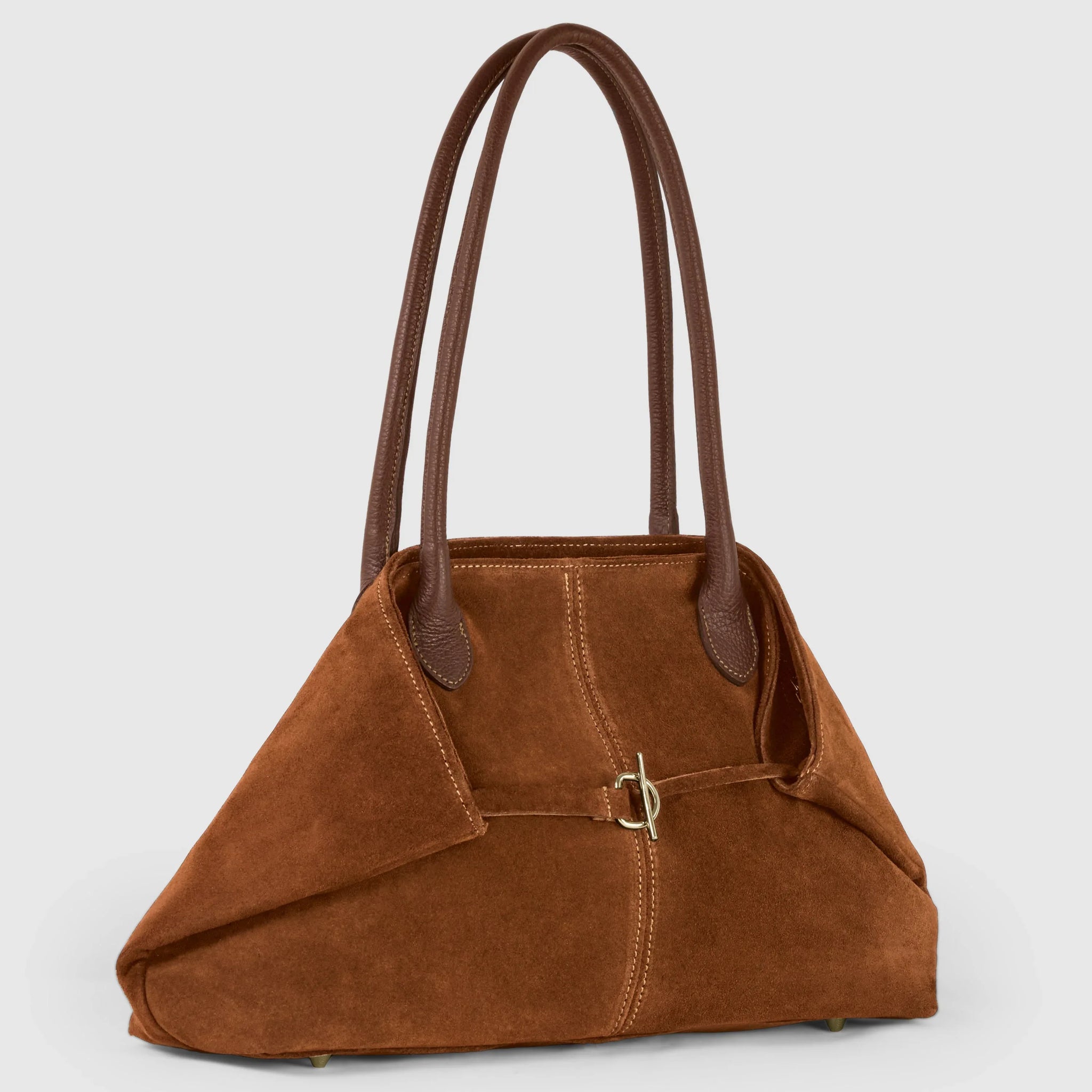 Suede Leather Satchel Bag - TAKEASY - Flyclothing LLC