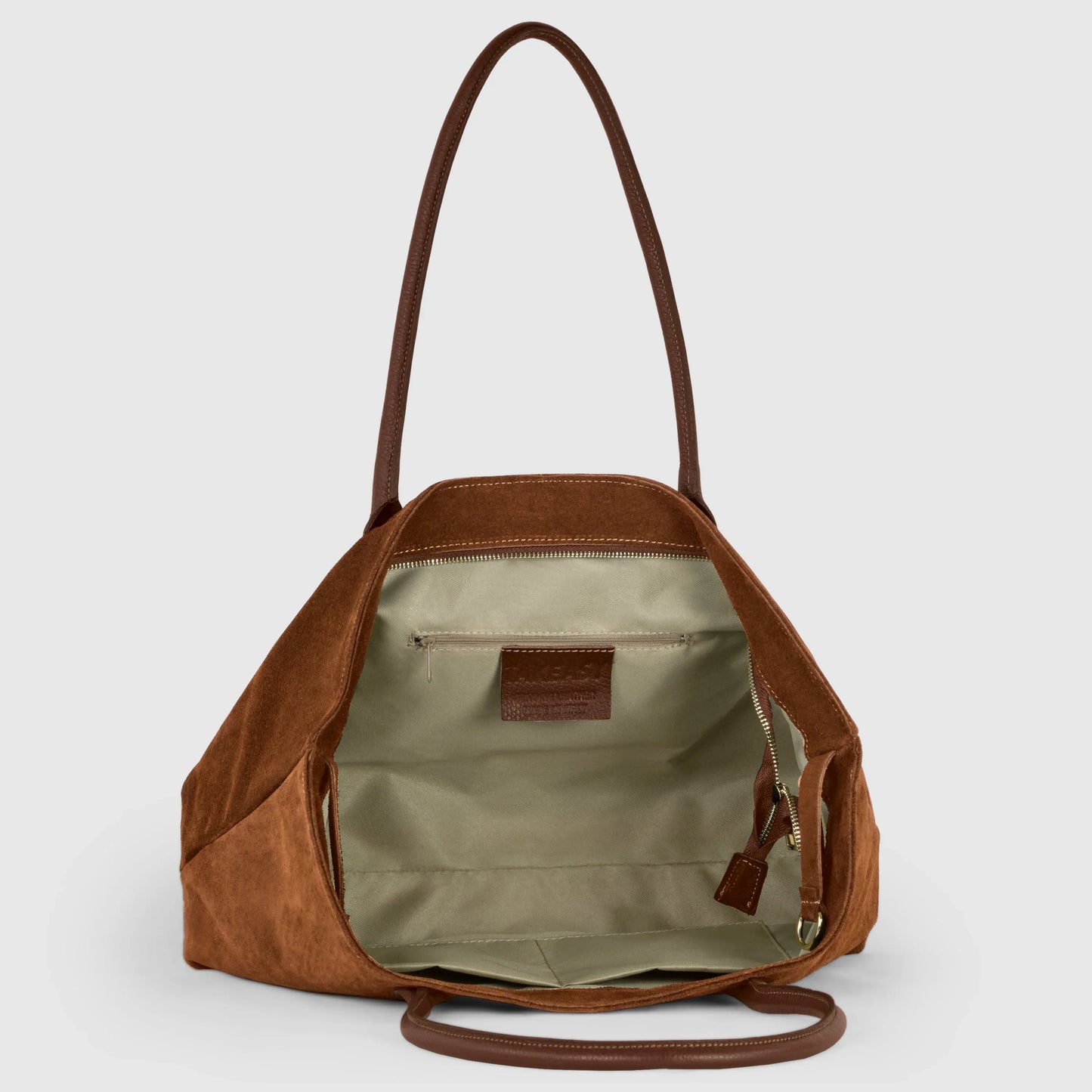 Suede Leather Satchel Bag - TAKEASY - Flyclothing LLC