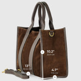 Italian Genuine Suede Tote Bag 282611 - TAKEASY - Flyclothing LLC