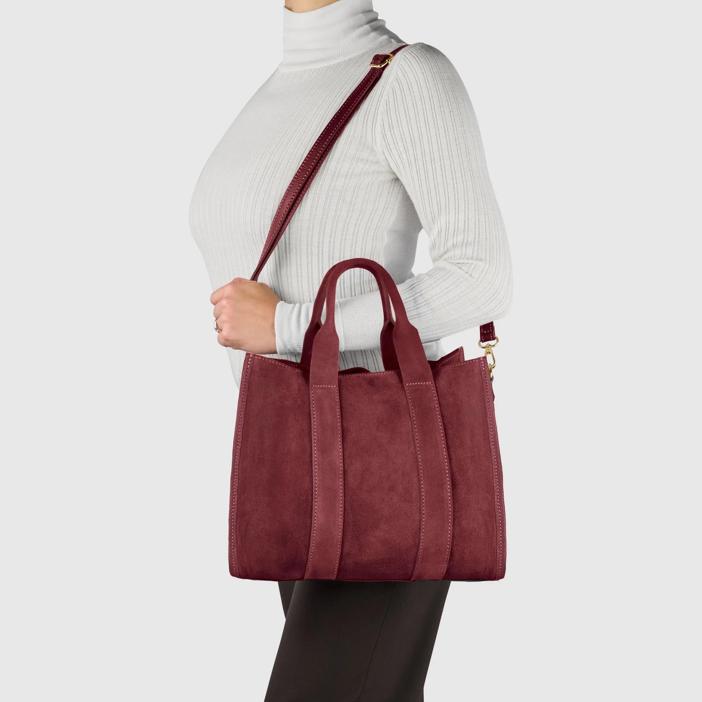 Italian Genuine Suede Tote Bag 282611 - TAKEASY - Flyclothing LLC