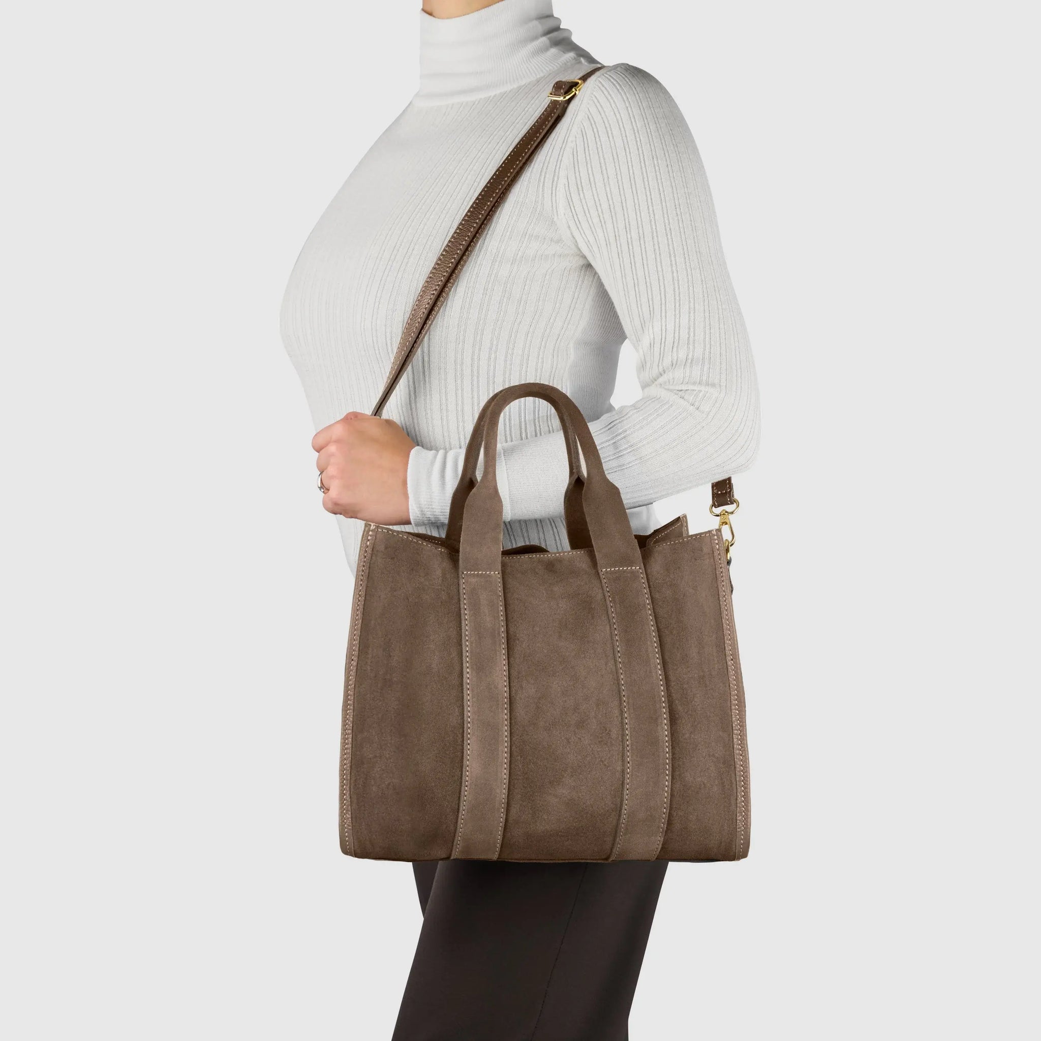 Italian Genuine Suede Tote Bag 282611 - TAKEASY - Flyclothing LLC