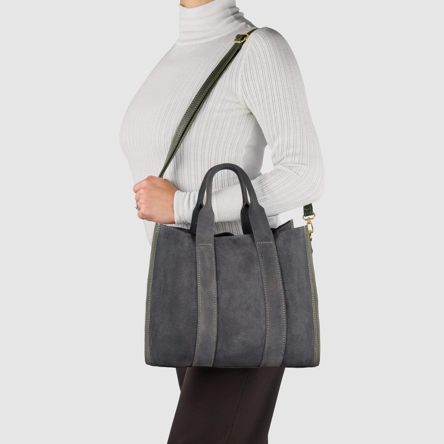 Italian Genuine Suede Tote Bag 282611 - TAKEASY - Flyclothing LLC