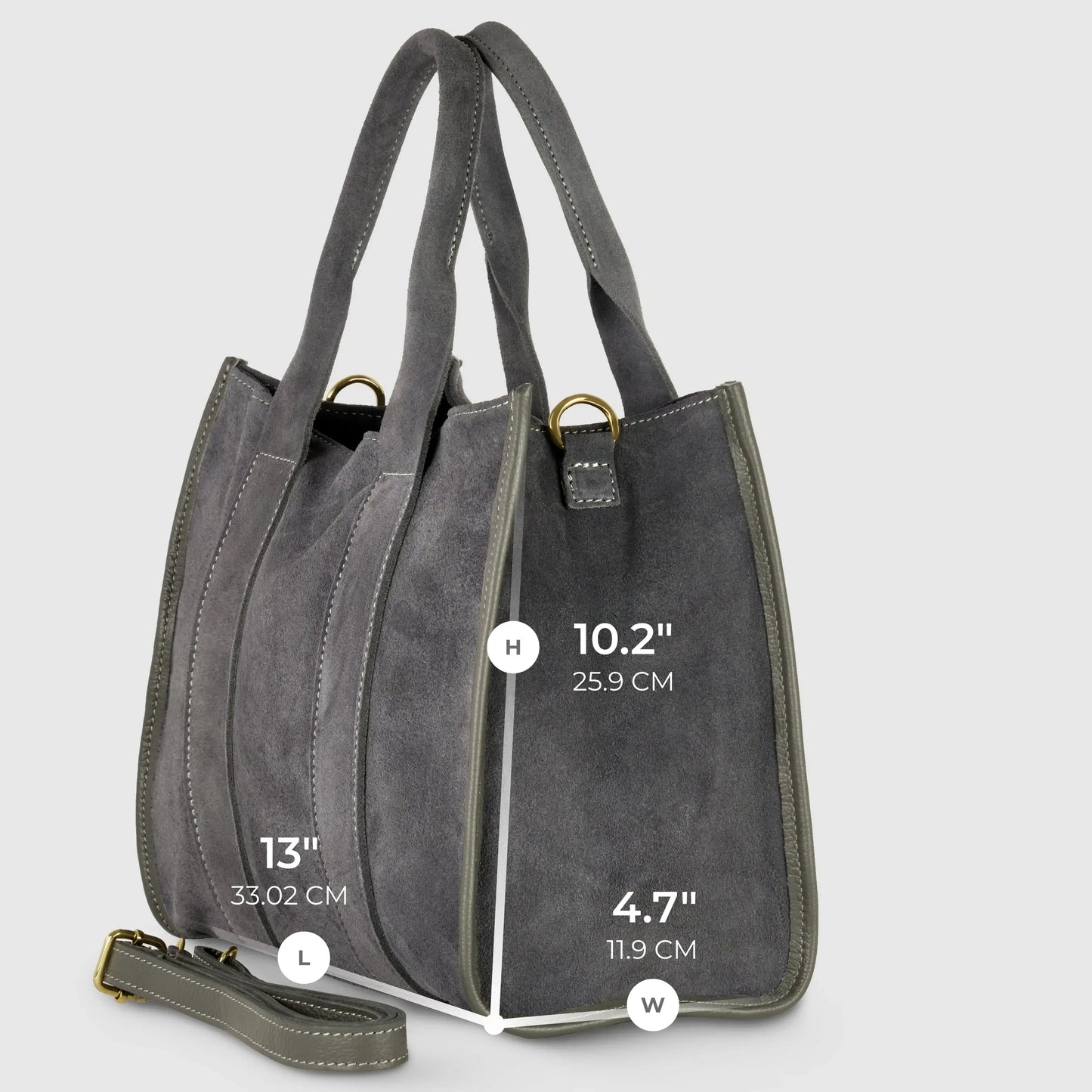 Italian Genuine Suede Tote Bag 282611 - TAKEASY - Flyclothing LLC