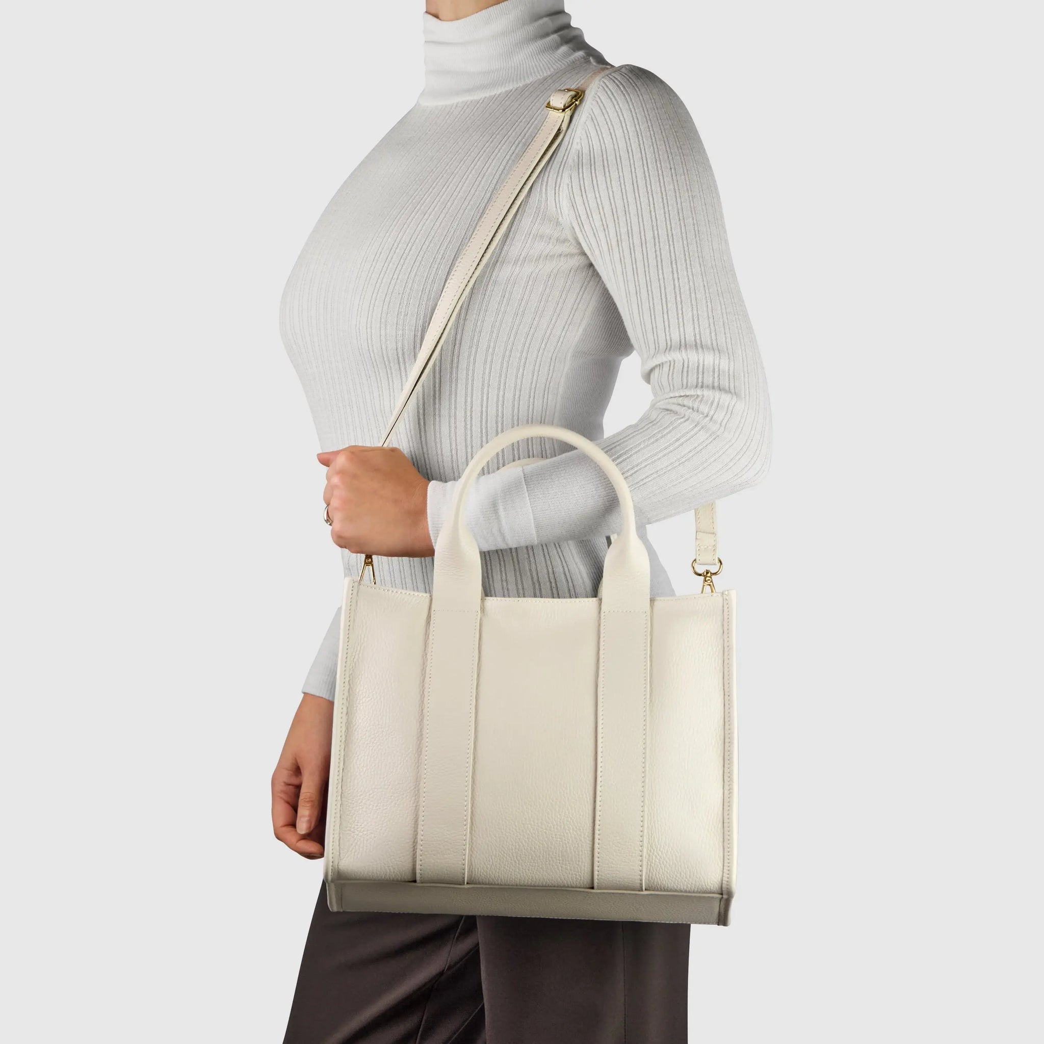 Italian Genuine Calf Leather Tote Bag 282611 - TAKEASY - Flyclothing LLC