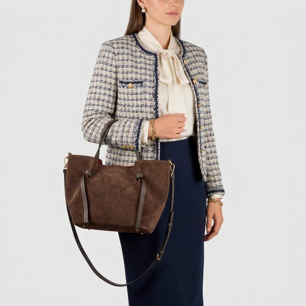 Italian Genuine Suede Tote Bag 292730 - TAKEASY - Flyclothing LLC