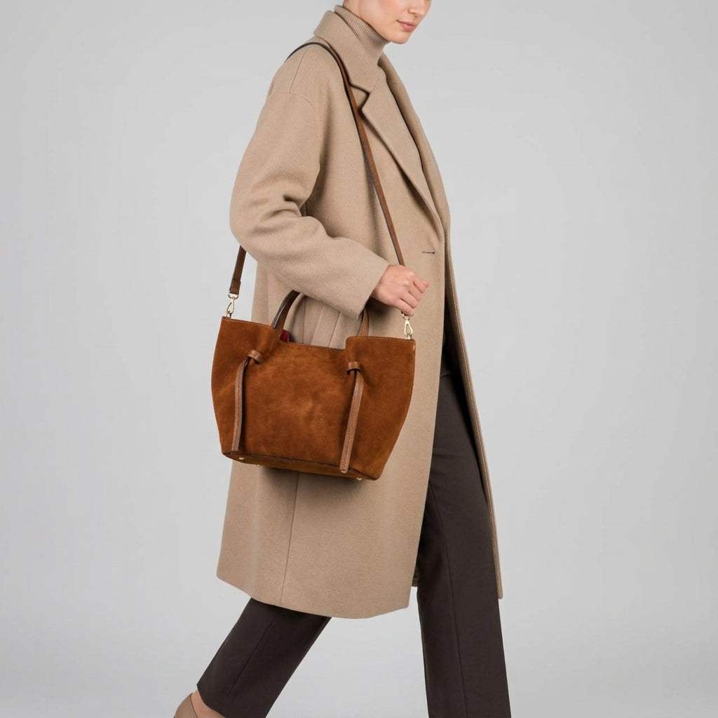 Italian Genuine Suede Tote Bag 292730 - TAKEASY - Flyclothing LLC