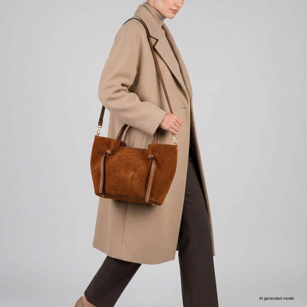 Italian Genuine Suede Tote Bag 292730 - TAKEASY - Flyclothing LLC