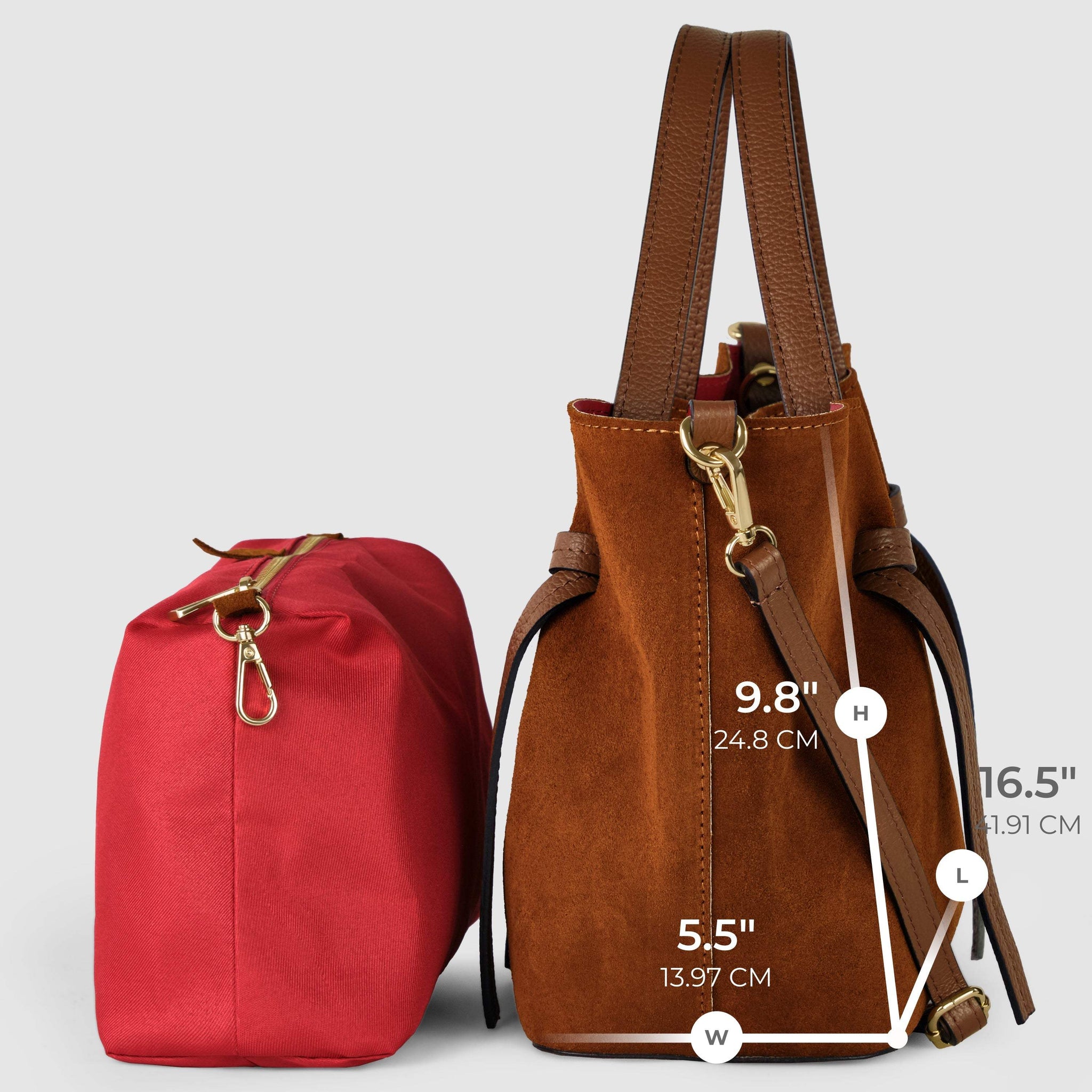 Italian Genuine Suede Tote Bag 292730 - TAKEASY - Flyclothing LLC