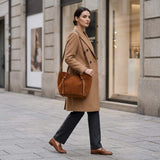 Italian Genuine Suede Tote Bag 292730 - TAKEASY - Flyclothing LLC