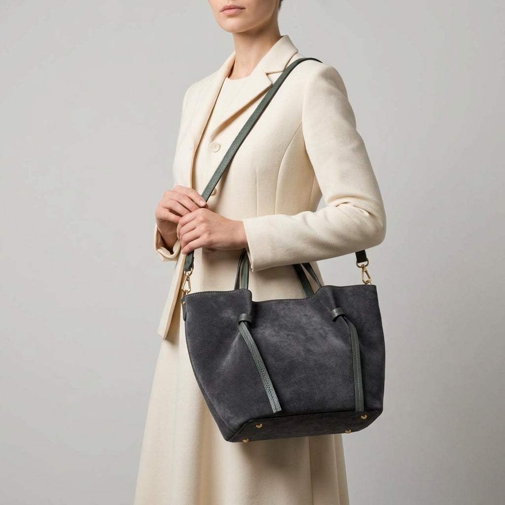 Italian Genuine Suede Tote Bag 292730 - TAKEASY - Flyclothing LLC