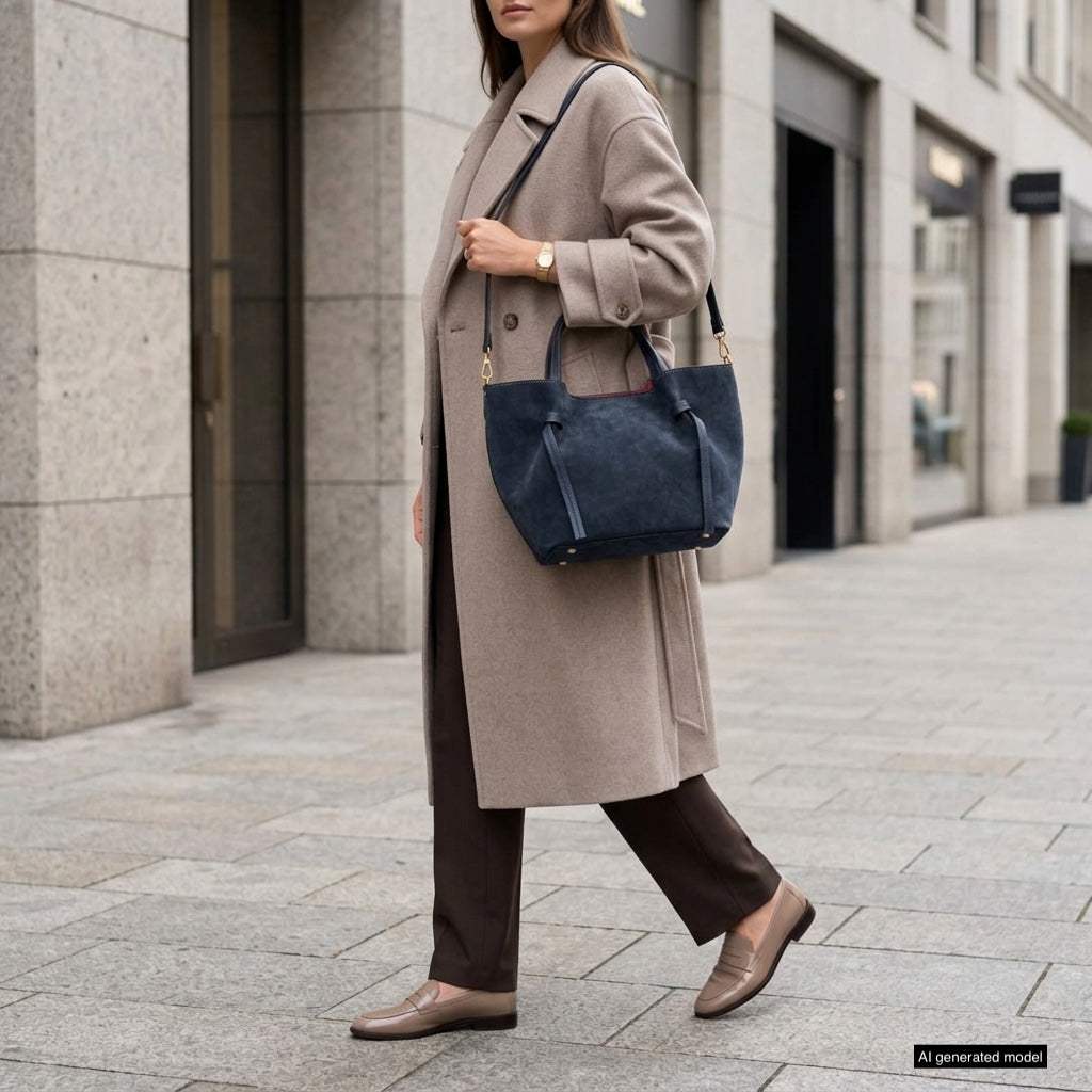 Italian Genuine Suede Tote Bag 292730 - TAKEASY - Flyclothing LLC