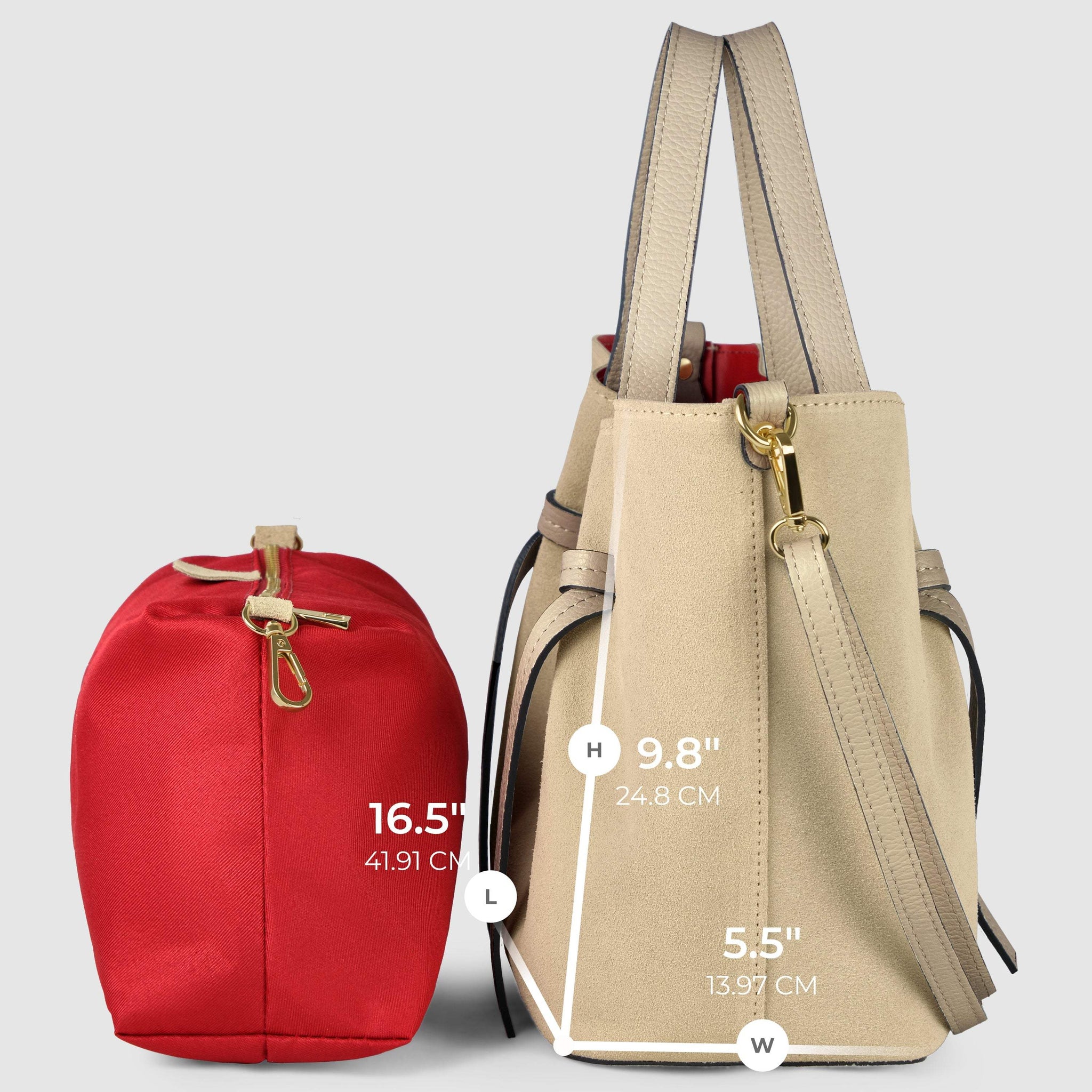 Italian Genuine Suede Tote Bag 292730 - TAKEASY - Flyclothing LLC