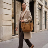 Italian Genuine Suede Tote Bag 292730 - TAKEASY - Flyclothing LLC