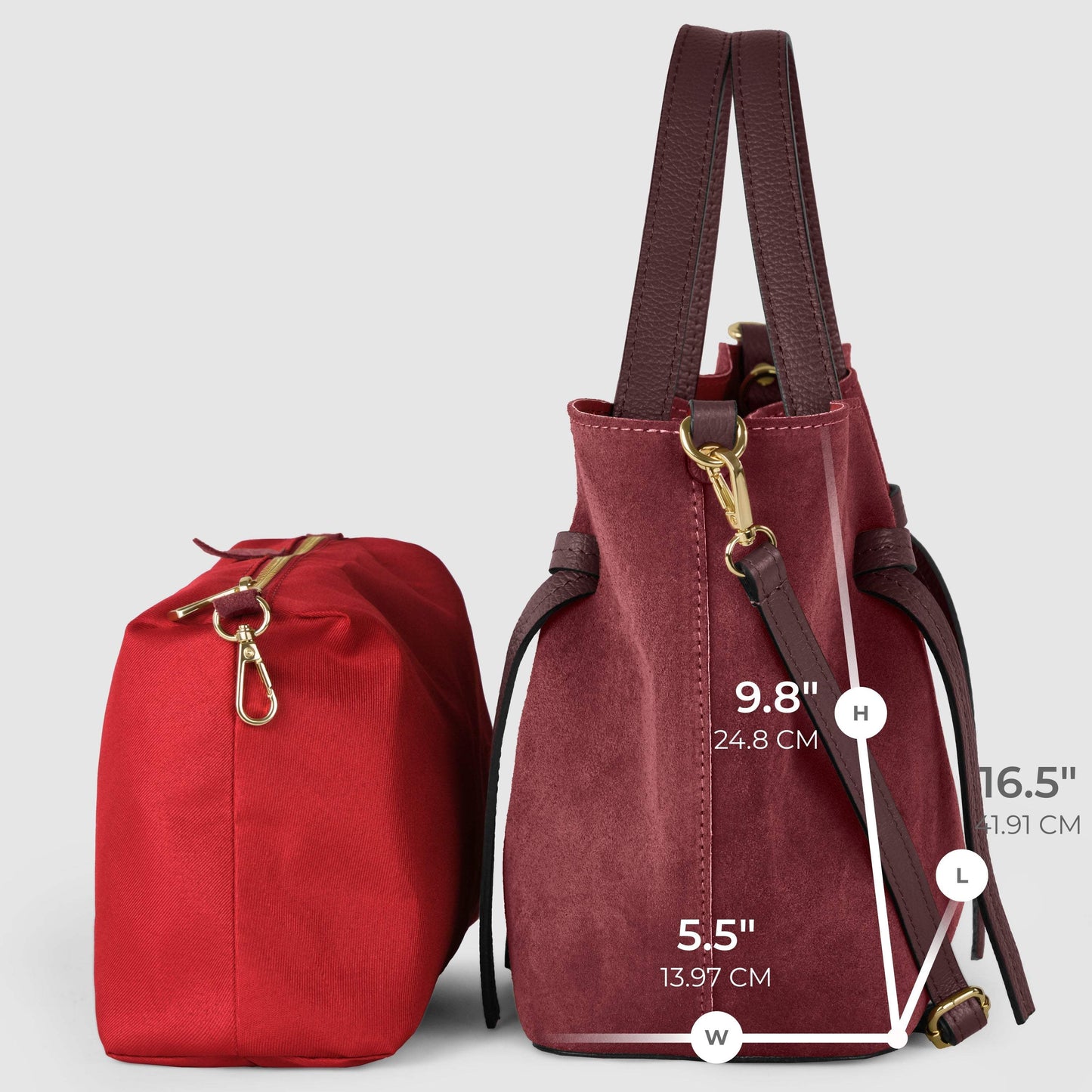Italian Genuine Suede Tote Bag 292730 - TAKEASY - Flyclothing LLC