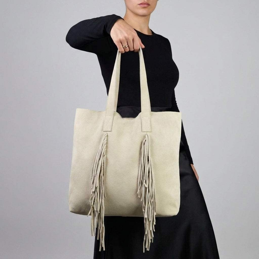 Italian Genuine Suede Tote Bag 272522 - TAKEASY - Flyclothing LLC