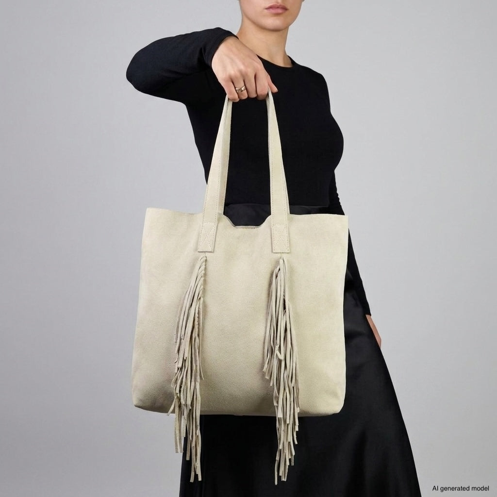 Italian Genuine Suede Tote Bag 272522 - TAKEASY - Flyclothing LLC