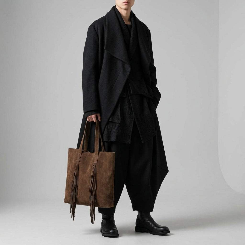 Italian Genuine Suede Tote Bag 272522 - TAKEASY - Flyclothing LLC