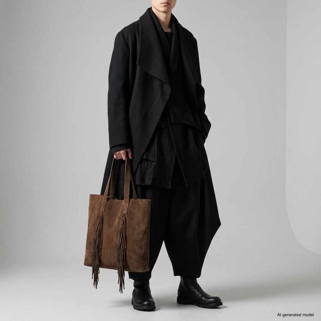 Italian Genuine Suede Tote Bag 272522 - TAKEASY - Flyclothing LLC