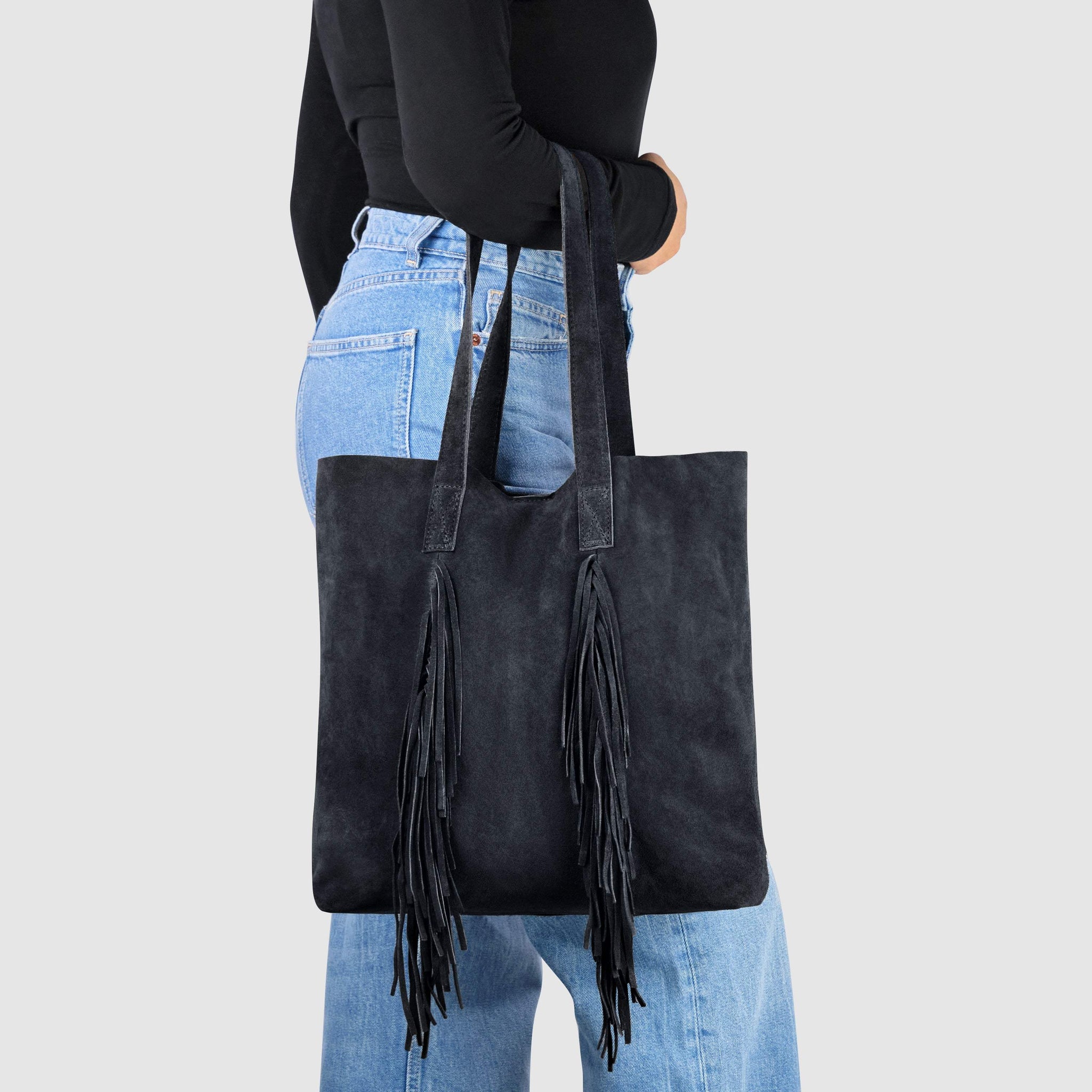 Italian Genuine Suede Tote Bag 272522 - TAKEASY - Flyclothing LLC