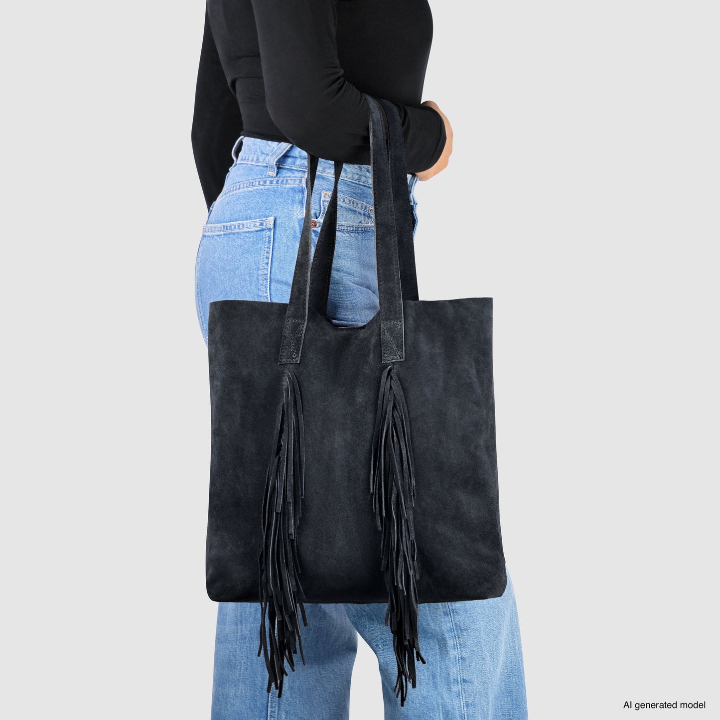 Italian Genuine Suede Tote Bag 272522 - TAKEASY - Flyclothing LLC