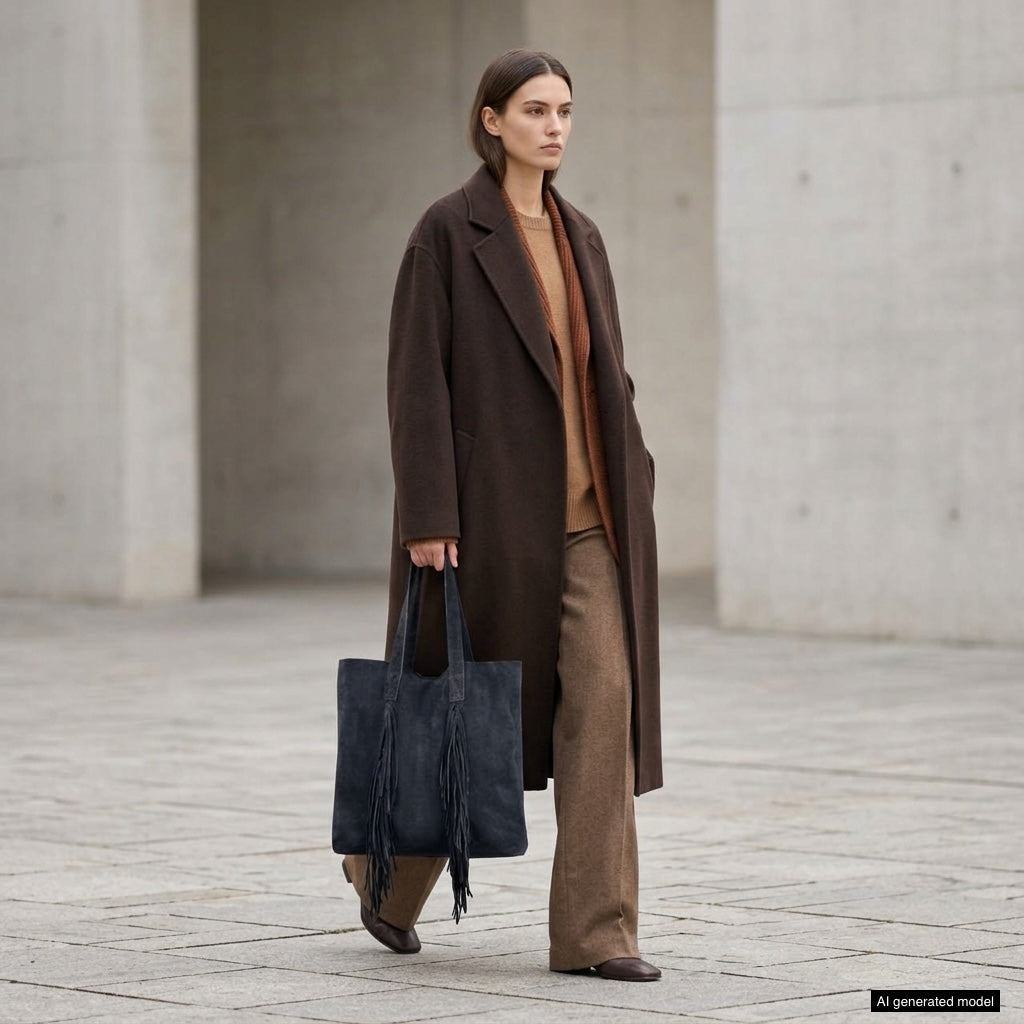Italian Genuine Suede Tote Bag 272522 - TAKEASY - Flyclothing LLC