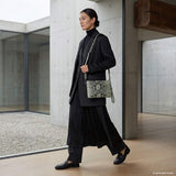 Italian Genuine Python-Print Suede Crossbody Bag | Lecce - TAKEASY - Flyclothing LLC