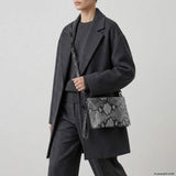 Italian Genuine Python-Print Suede Crossbody Bag | Lecce - TAKEASY - Flyclothing LLC