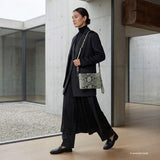 Italian Genuine Python-Print Suede Crossbody Bag 111301 - TAKEASY - Flyclothing LLC