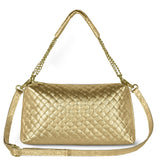 Italian Genuine Weave Metallic Suede Crossbody Bag 171522 - TAKEASY - Flyclothing LLC