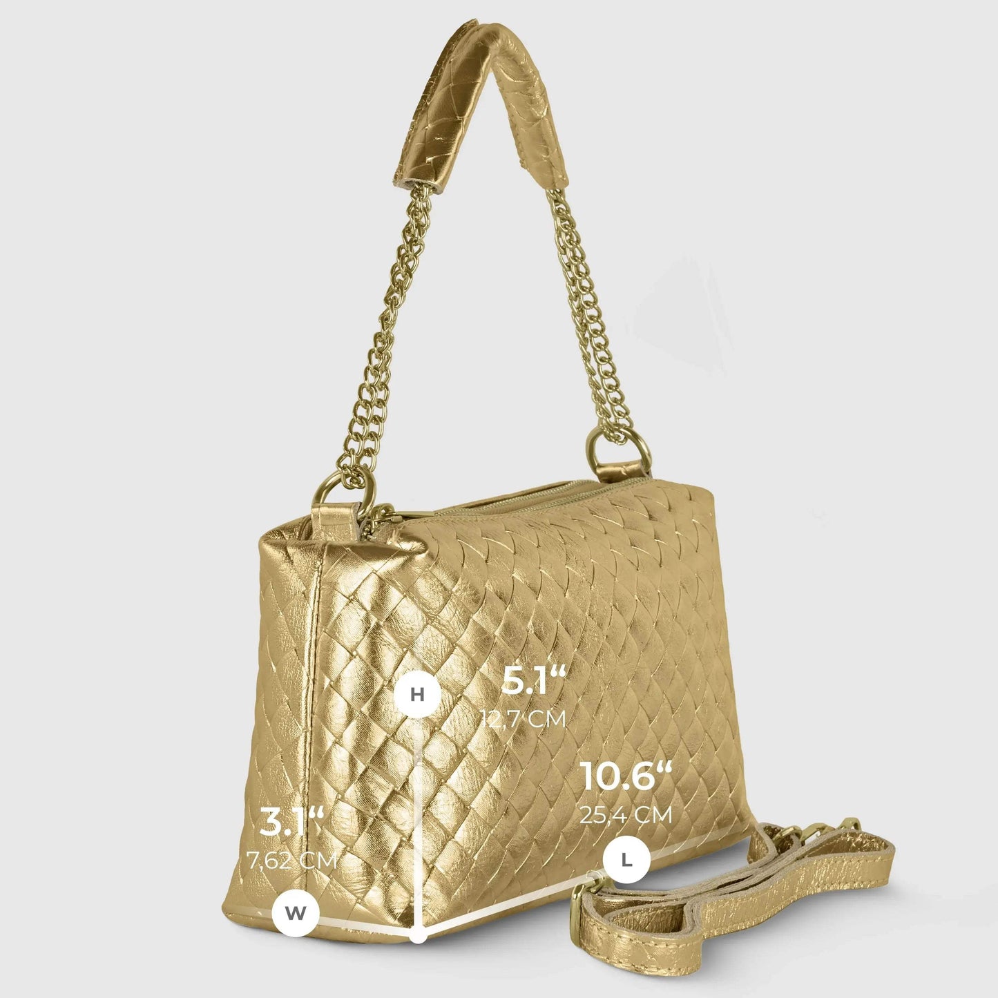 Italian Genuine Weave Metallic Suede Crossbody Bag 171522 - TAKEASY - Flyclothing LLC