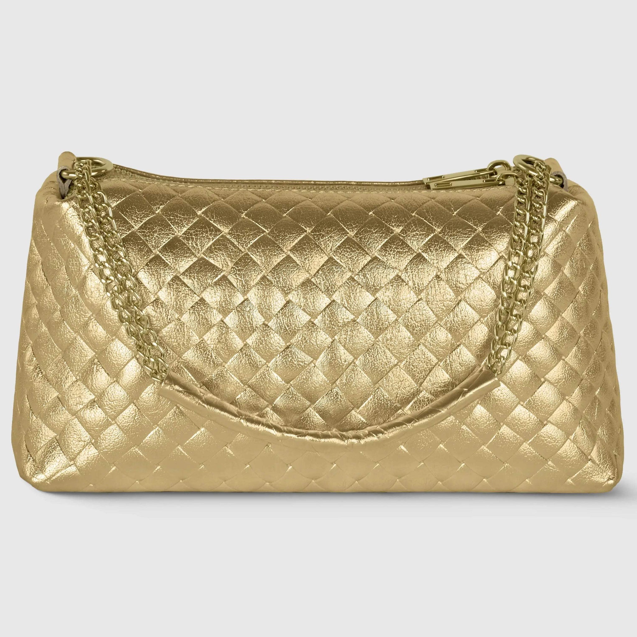 Italian Genuine Weave Metallic Suede Crossbody Bag 171522 - TAKEASY - Flyclothing LLC