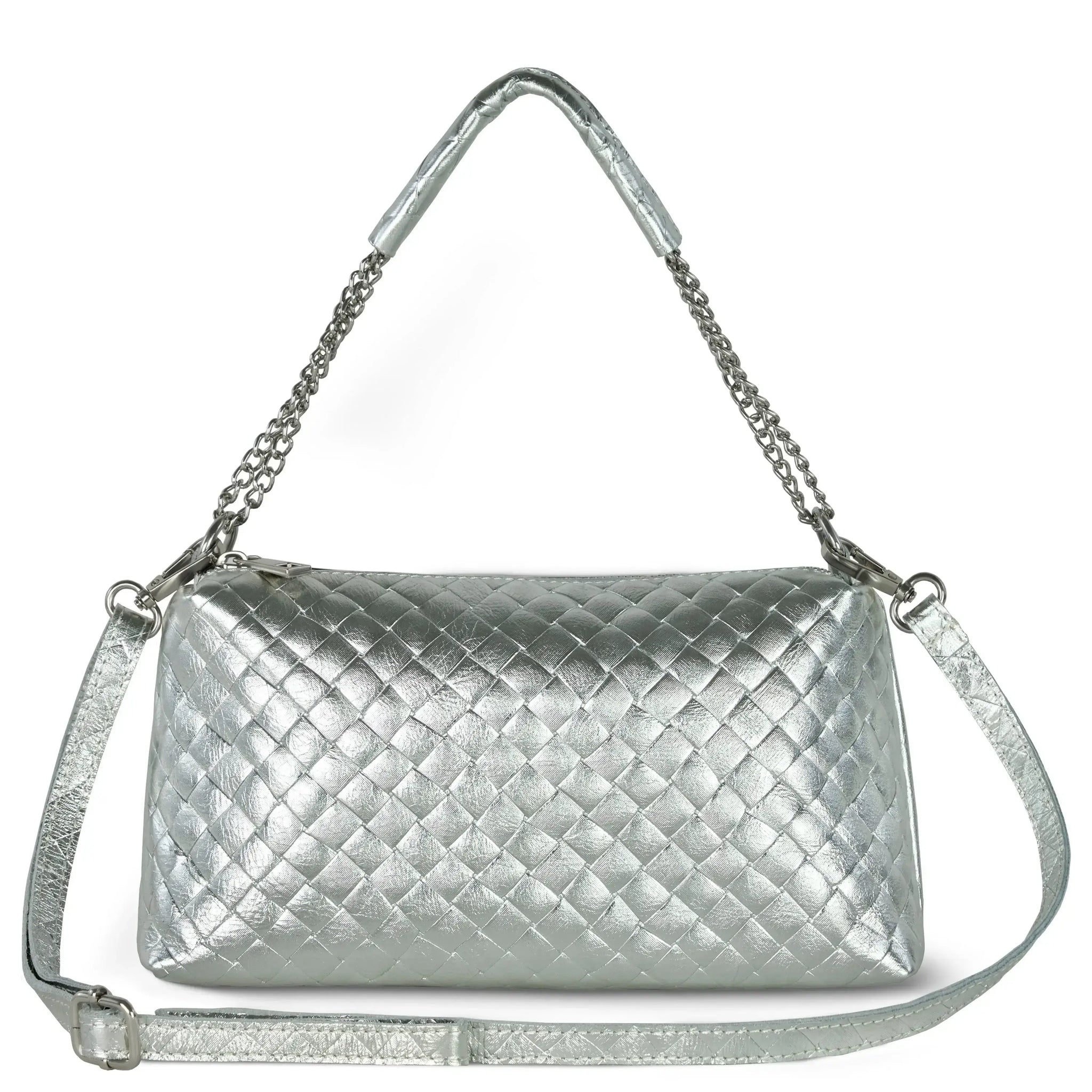 Italian Genuine Weave Metallic Suede Crossbody Bag 171522 - TAKEASY - Flyclothing LLC