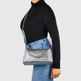 Italian Genuine Weave Metallic Suede Crossbody Bag 171522 - TAKEASY - Flyclothing LLC