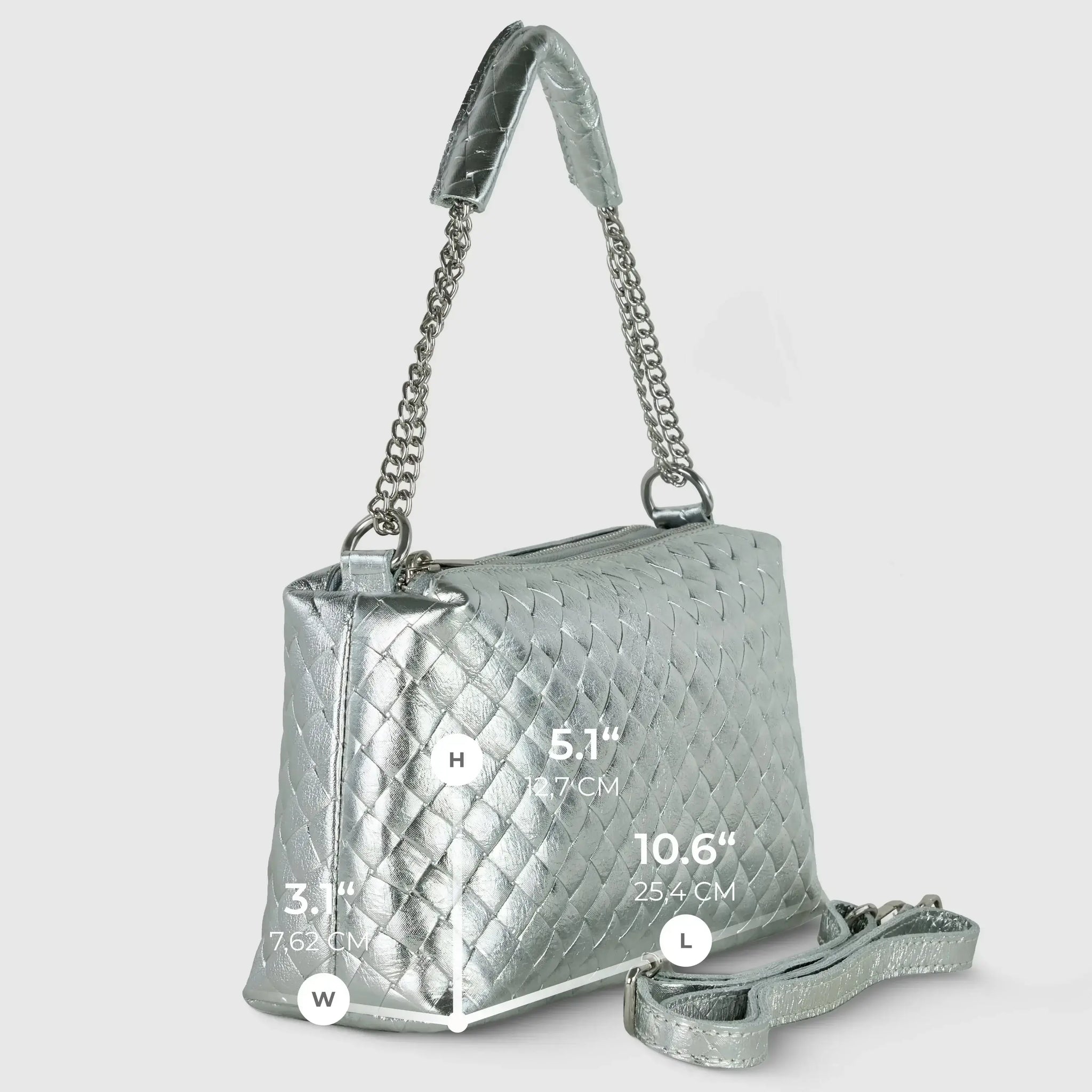 Italian Genuine Weave Metallic Suede Crossbody Bag 171522 - TAKEASY - Flyclothing LLC