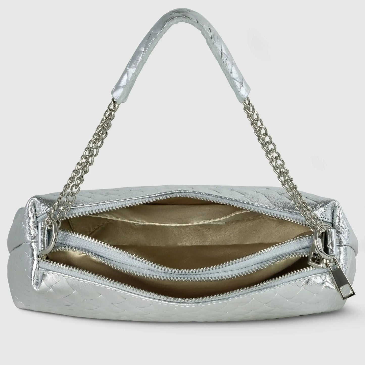 Italian Genuine Weave Metallic Suede Crossbody Bag 171522 - TAKEASY - Flyclothing LLC