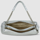 Italian Genuine Weave Metallic Suede Crossbody Bag 171522