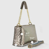 Italian Genuine Weave Metallic Suede Crossbody Bag 171522 - TAKEASY - Flyclothing LLC