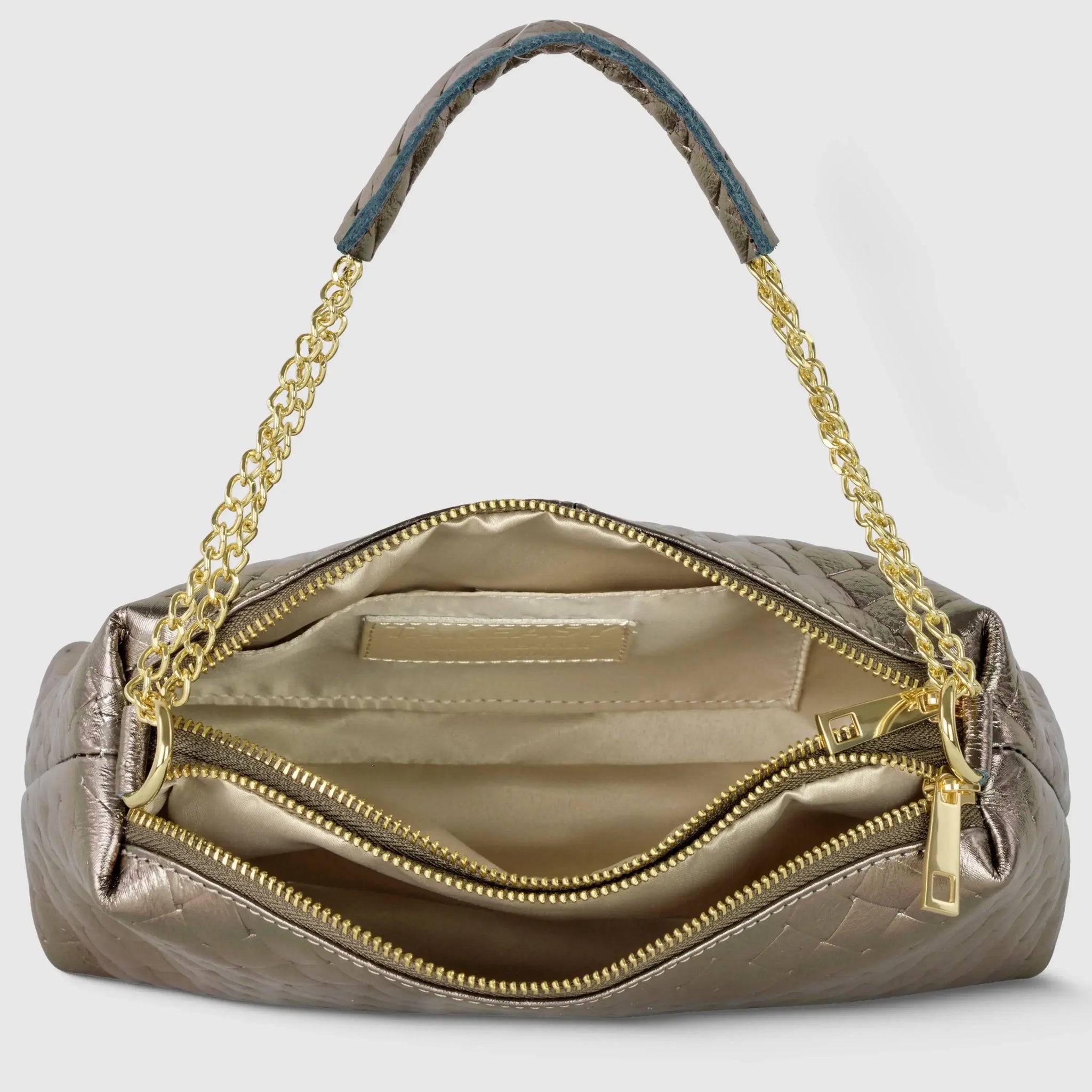 Italian Genuine Weave Metallic Suede Crossbody Bag 171522 - TAKEASY - Flyclothing LLC