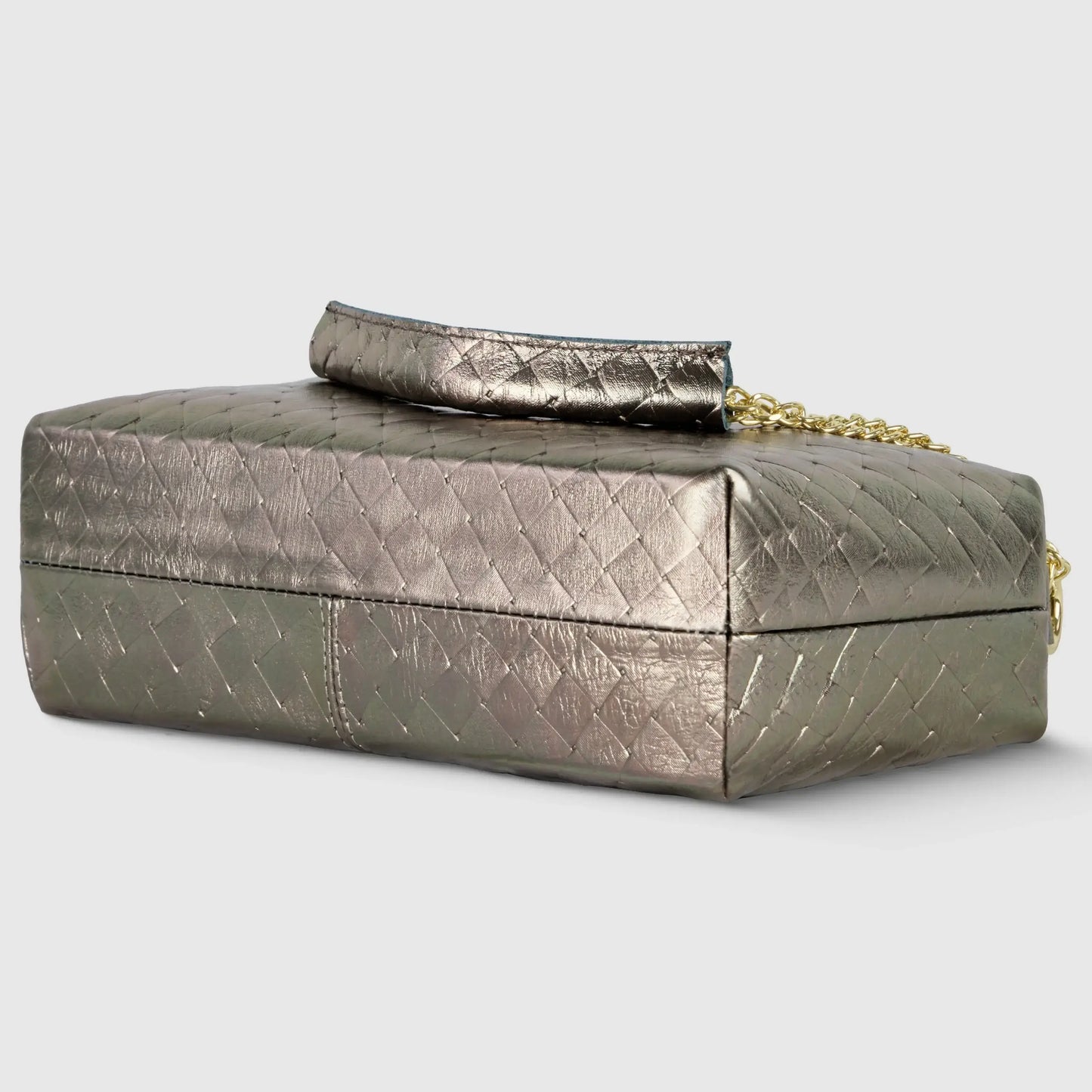 Italian Genuine Weave Metallic Suede Crossbody Bag 171522 - TAKEASY - Flyclothing LLC