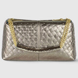 Italian Genuine Weave Metallic Suede Crossbody Bag 171522 - TAKEASY - Flyclothing LLC