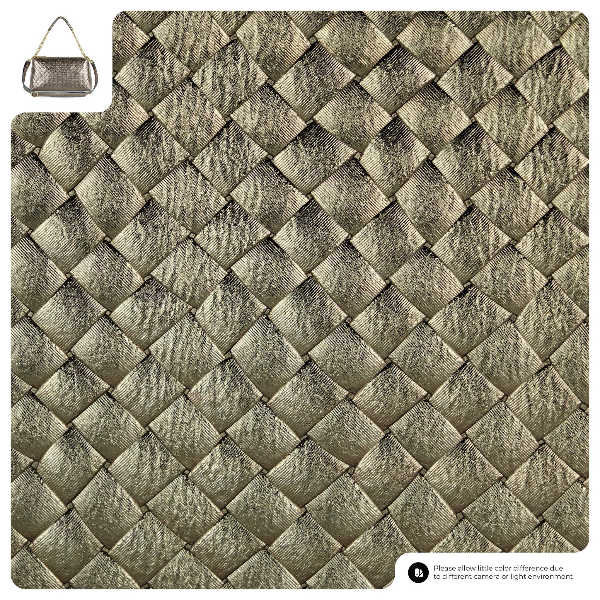 Italian Genuine Weave Metallic Suede Crossbody Bag 171522 - TAKEASY - Flyclothing LLC