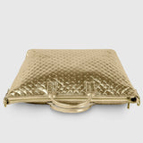 Italian Genuine Weave Metallic Suede Top-Handle Bag 112334 - TAKEASY - Flyclothing LLC