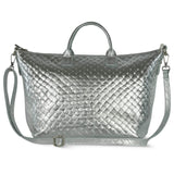 Italian Genuine Weave Metallic Suede Top-Handle Bag 112334 - TAKEASY - Flyclothing LLC