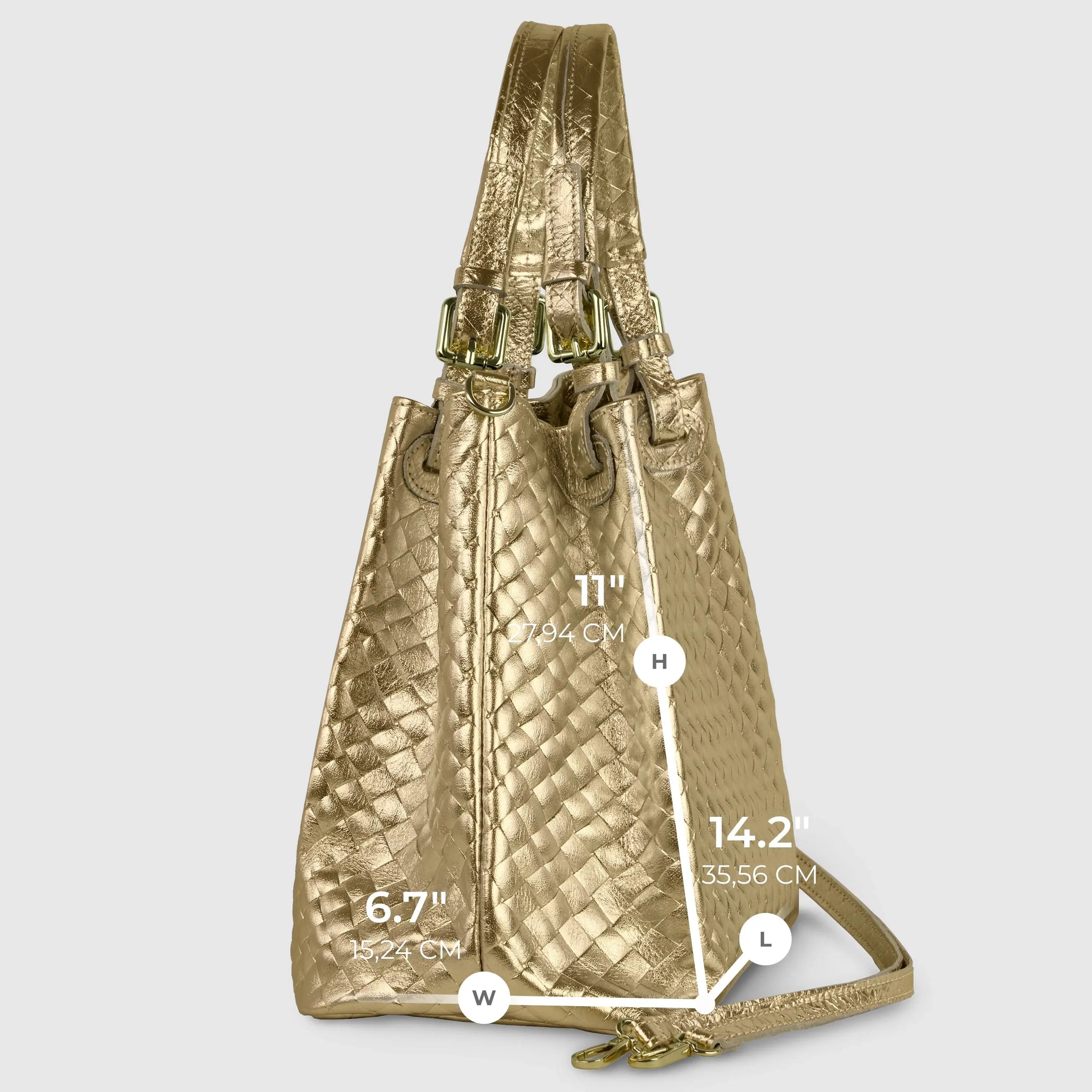 Italian Genuine Weave Metallic Suede Top-Handle Bag 112615 - TAKEASY - Flyclothing LLC