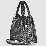 Italian Genuine Woven-Embossed Metallic Suede Top-Handle Bag | Savona - TAKEASY - Flyclothing LLC