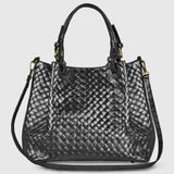 Italian Genuine Weave Metallic Suede Top-Handle Bag 112615 - TAKEASY - Flyclothing LLC