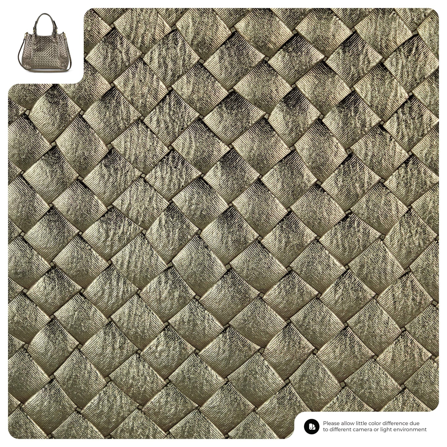 Italian Genuine Weave Metallic Suede Top-Handle Bag 112615 - TAKEASY - Flyclothing LLC