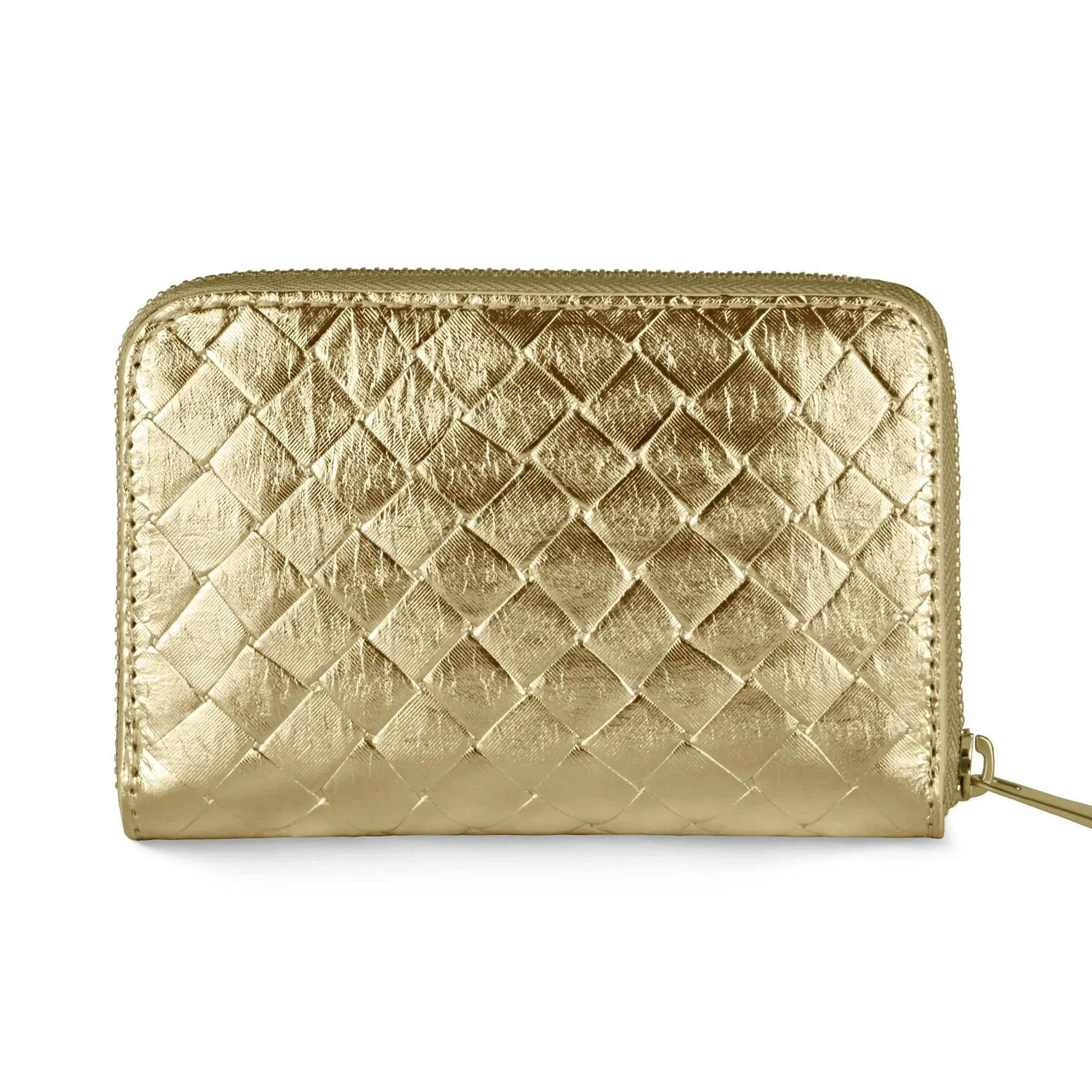 Italian Genuine Weave Metallic Suede Wallet 650988 - TAKEASY - Flyclothing LLC