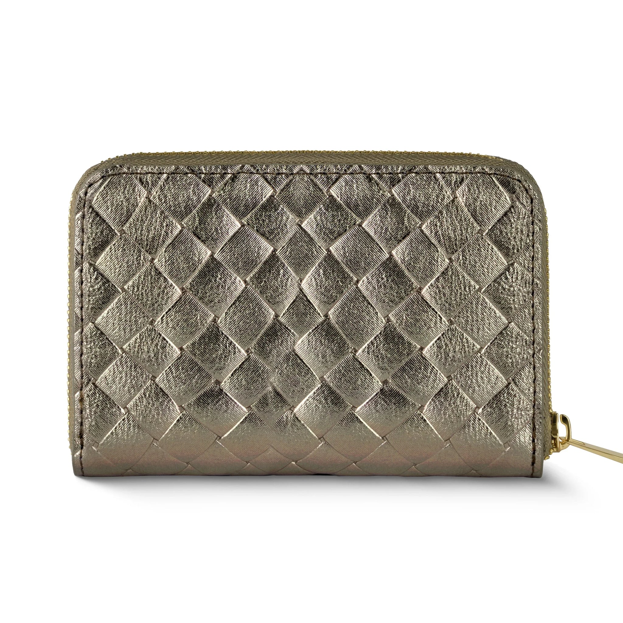 Weave Metallic Suede Leather Wallet - TAKEASY - Flyclothing LLC