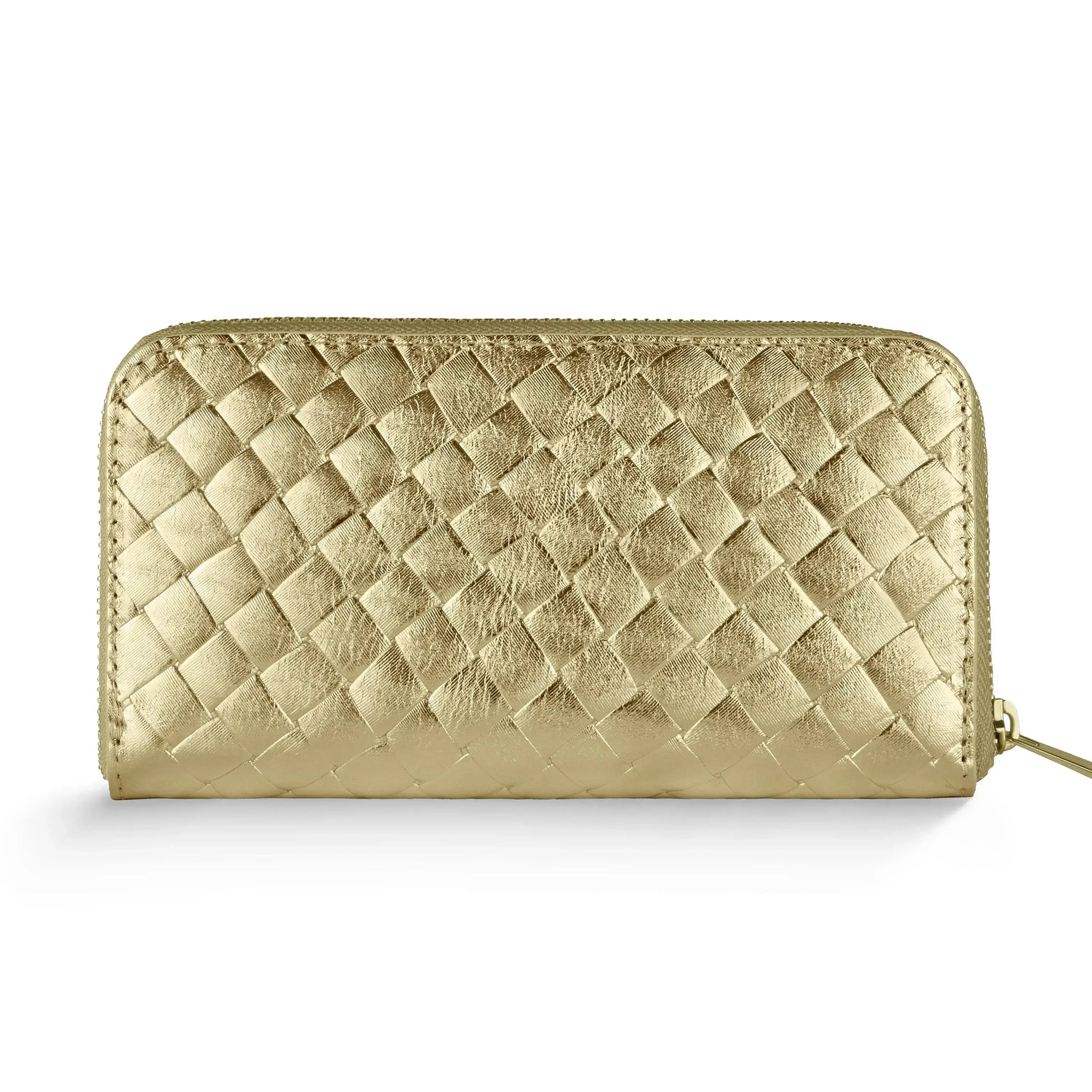 Italian Genuine Weave Metallic Suede Wallet 651088 - TAKEASY - Flyclothing LLC